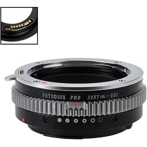  FotodioX Pro Lens Mount Adapter with Generation v10 Focus Confirmation Chip for Sony A-Mount Lens to Canon EF or EF-S Mount Camera