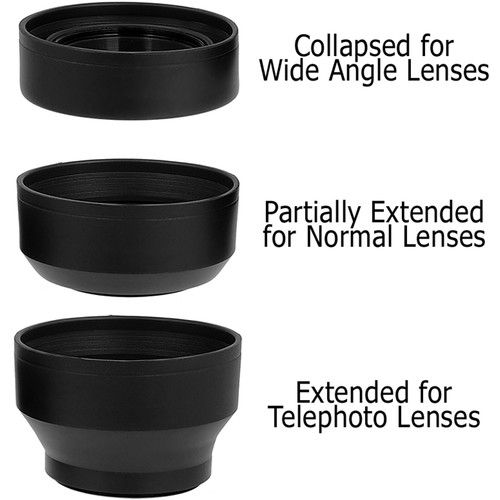  FotodioX 3-Section Rubber Lens Hood (55mm)