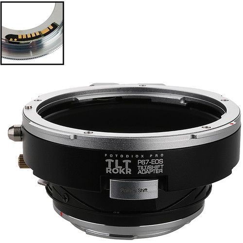  FotodioX Pro TLT ROKR Tilt-Shift Lens Mount Adapter with Generation v10 Focus Confirmation Chip for Pentax 6x7?Mount Lens to Canon EF or EF-S-Mount Camera