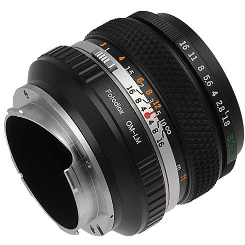  FotodioX Olympus OM Pro Lens Adapter with Built-In Iris Control for Leica M-Mount Cameras