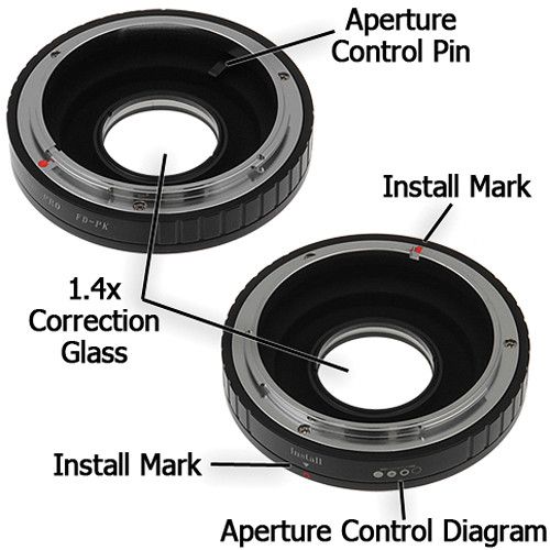  FotodioX Pro Lens Mount Adapter for Canon FD Lens to Pentax K Mount Camera