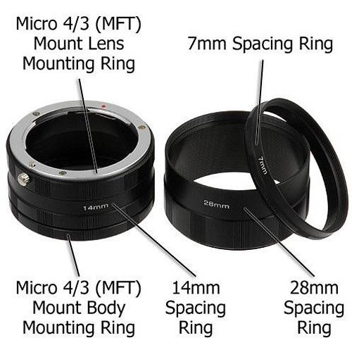  FotodioX Macro Extension Tube Set for Micro Four Thirds (MFT, M4/3) Cameras: for Extreme Close-Up Photography