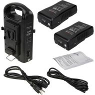 FotodioX Dual Position Battery Charger Kit with 2 Li-Ion 130Wh V-Mount Batteries