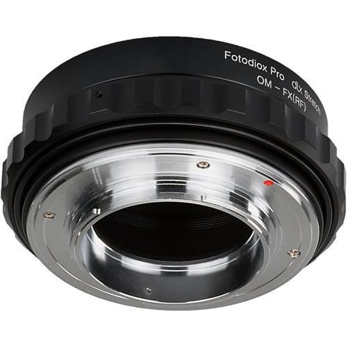  Fotodiox DLX Stretch Lens Mount Adapter - Olympus Zuiko (OM) 35mm SLR Lens to Fujifilm X-Series Mirrorless Camera Body with Macro Focusing Helicoid and Magnetic Drop-in Filters