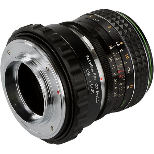  Fotodiox DLX Stretch Lens Mount Adapter - Olympus Zuiko (OM) 35mm SLR Lens to Fujifilm X-Series Mirrorless Camera Body with Macro Focusing Helicoid and Magnetic Drop-in Filters