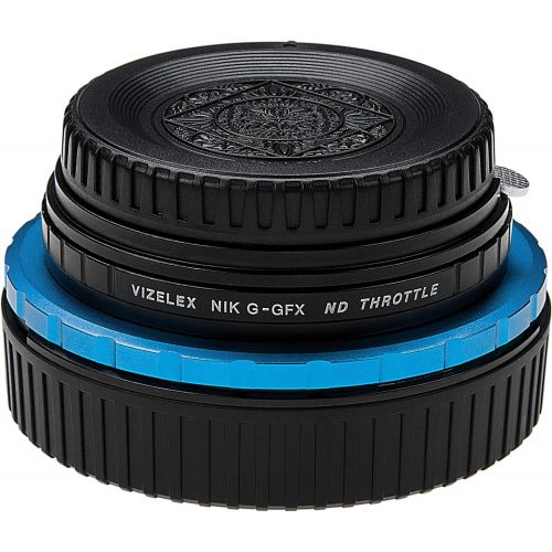  Fotodiox Vizelex ND Throttle Lens Mount Adapter Compatible with Nikon Nikkor F Mount G-Type D/SLR Lens to Fujifilm Fuji G-Mount GFX Mirrorless Camera Body with Built-in Variable ND Filter (