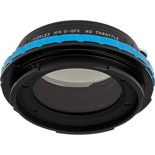  Fotodiox Vizelex ND Throttle Lens Mount Adapter Compatible with Nikon Nikkor F Mount G-Type D/SLR Lens to Fujifilm Fuji G-Mount GFX Mirrorless Camera Body with Built-in Variable ND Filter (