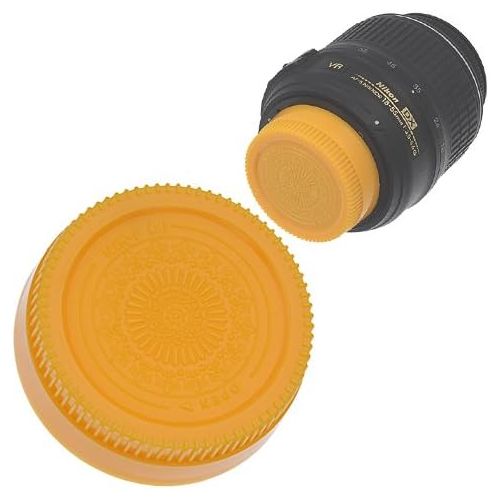  Fotodiox Designer (Yellow) Rear Lens Cap Compatible with Nikon F-Mount Lenses (Non-AI, AI, AIS, AF, AFD, AFS, G, DX, FX)