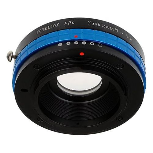  Fotodiox Pro Lens Mount Adapter - Yashica 230AF (YAF, Y230AF) Lens to Nikon SLR/DSLR Camera with Aperture Control Dial and Glass Elements for Focus Correction