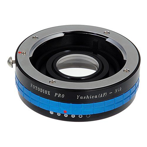  Fotodiox Pro Lens Mount Adapter - Yashica 230AF (YAF, Y230AF) Lens to Nikon SLR/DSLR Camera with Aperture Control Dial and Glass Elements for Focus Correction