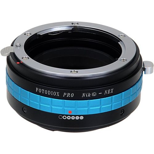  Fotodiox Pro Lens Mount Adapter with Aperture Dial (Switchable for Clicked or De-Clicked Aperture), Nikon G and DX type Lens to Sony E-Mount NEX Camera, Nikon G - NEX Pro Camera Ad