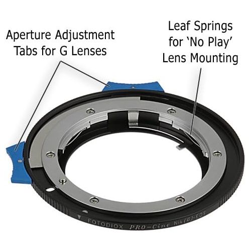  Fotodiox Pro Lens Mount Adapter - Nikon Nikkor F Mount G-Type D/SLR Lens to Canon EOS (EF, EF-S) Mount SLR Camera Body with Built-In Aperture Control Dial