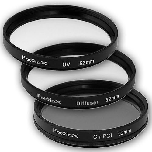  Fotodiox Filter Kit, UV, Circular Polarizer, Soft Diffuser, 52mm for Canon, Nikon, Sony, Olympus, Pentax, Panasonic Camera Lenses.