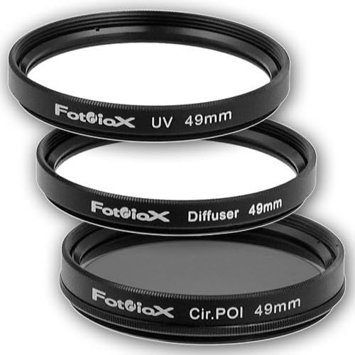  Fotodiox Filter Kit, UV, Circular Polarizer, Soft Diffuser, 49mm for Canon, Nikon, Sony, Olympus, Pentax, Panasonic Camera Lenses.