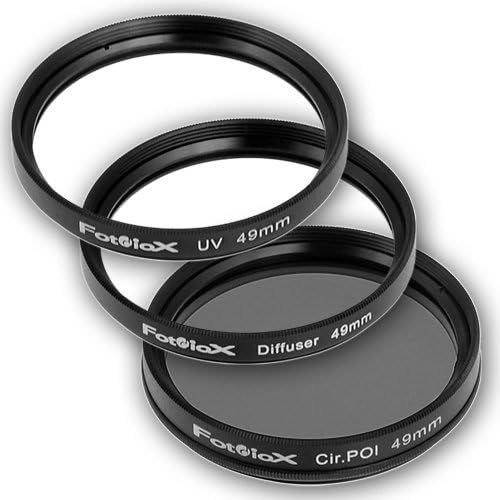  Fotodiox Filter Kit, UV, Circular Polarizer, Soft Diffuser, 49mm for Canon, Nikon, Sony, Olympus, Pentax, Panasonic Camera Lenses.