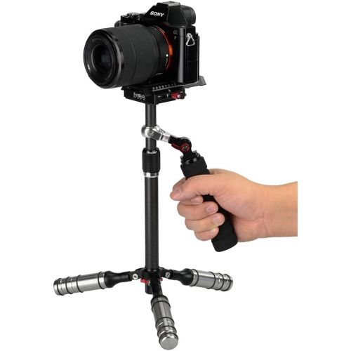  Fotodiox Pro Carbon Fiber Gimbal Stabilizer for DSLR, MILC & GoPro Cameras - Handheld Video Stabilizer System and Stealthy Camera Support for Small to Mid-Sized Cameras