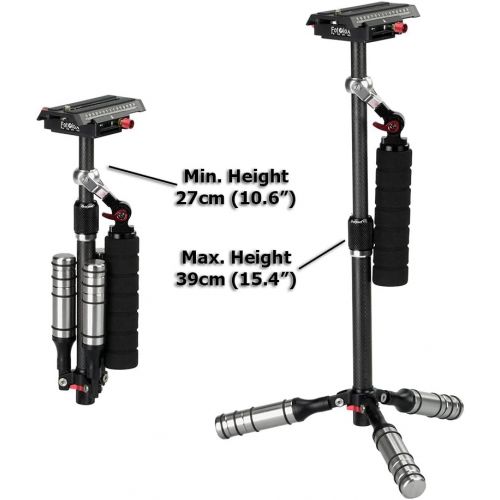  Fotodiox Pro Carbon Fiber Gimbal Stabilizer for DSLR, MILC & GoPro Cameras - Handheld Video Stabilizer System and Stealthy Camera Support for Small to Mid-Sized Cameras