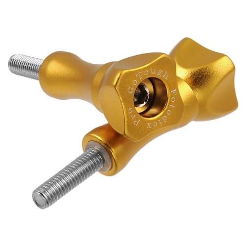  GoTough 35mm Gold Metal Thumbscrew Compatible with GoPro HERO3, HERO3+, HERO4, HERO5, HERO6, HERO7 2-Prong Mounting System - by Fotodiox Pro