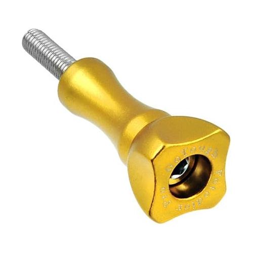  GoTough 35mm Gold Metal Thumbscrew Compatible with GoPro HERO3, HERO3+, HERO4, HERO5, HERO6, HERO7 2-Prong Mounting System - by Fotodiox Pro