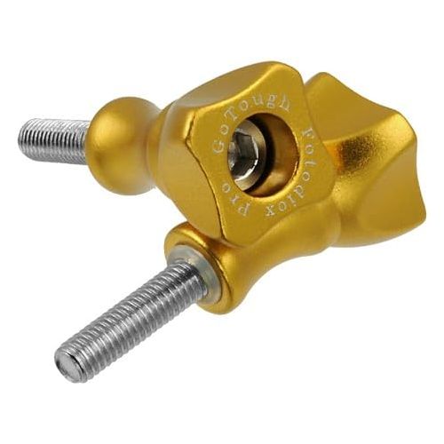  Fotodiox GoTough 25mm Gold Metal Thumbscrew Compatible with GoPro HERO3, HERO3+, HERO4, HERO5, HERO6, HERO7 2-Prong Mounting System