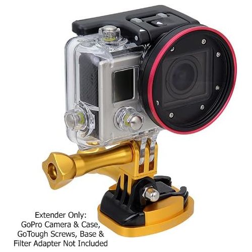  GoTough Gold 90 Degree Extender Arm ? Metal Extension Arm with 90 Degree Turn Compatible with GoPro HERO3, HERO3+, HERO4, HERO5, HERO6, HERO7 2-Prong Mounting System - by Fotodiox