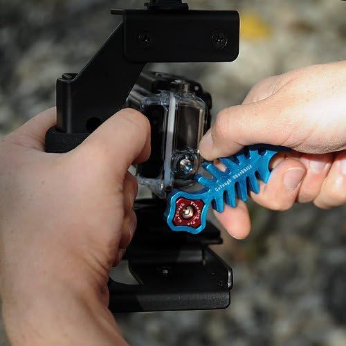  Fotodiox Pro GoTough SharkBite - Blue Aluminum Metal GoTough Wrench for Tightening GoPro Mounting Knobs, Screws and Bolts; Shark Styled Wrench with Bottle Opener - for Sport Camera
