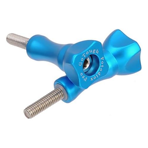  GoTough 35mm Blue Metal Thumbscrew Compatible with GoPro HERO3, HERO3+, HERO4, HERO5, HERO6, HERO7 2-Prong Mounting System - by Fotodiox Pro