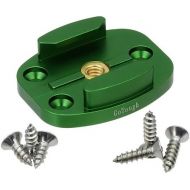 Fotodiox GoTough Green QR Mount with Pilot Holes ? All Metal, Versatile Quick Release Plate with 1/4”-20 Tripod Screw and Pilot Holders Compatible with GoPro HERO3, HERO3+, HERO4, HERO5, HE
