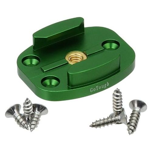  Fotodiox GoTough Green QR Mount with Pilot Holes ? All Metal, Versatile Quick Release Plate with 1/4”-20 Tripod Screw and Pilot Holders Compatible with GoPro HERO3, HERO3+, HERO4, HERO5, HE