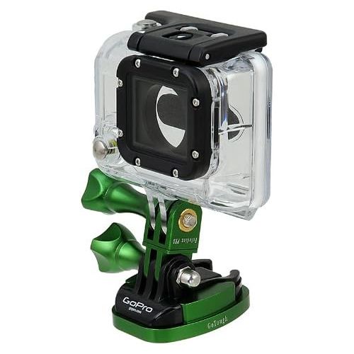  Fotodiox GoTough Green QR Mount with Pilot Holes ? All Metal, Versatile Quick Release Plate with 1/4”-20 Tripod Screw and Pilot Holders Compatible with GoPro HERO3, HERO3+, HERO4, HERO5, HE