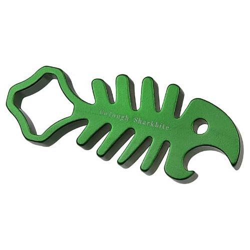  Fotodiox Pro GoTough Sharkbite - Green Aluminum Metal GoTough Wrench for Tightening GoPro Mounting Knobs, Screws and Bolts; Shark Styled Wrench with Bottle Opener