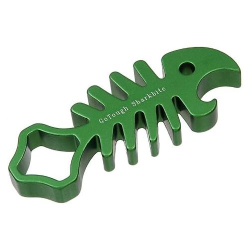  Fotodiox Pro GoTough Sharkbite - Green Aluminum Metal GoTough Wrench for Tightening GoPro Mounting Knobs, Screws and Bolts; Shark Styled Wrench with Bottle Opener