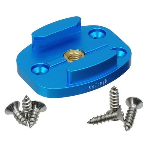  Fotodiox GoTough Blue QR Mount with Pilot Holes ? All Metal, Versatile Quick Release Plate with 1/4”-20 Tripod Screw and Pilot Holders Compatible with GoPro HERO3, HERO3+, HERO4, HERO5, HER