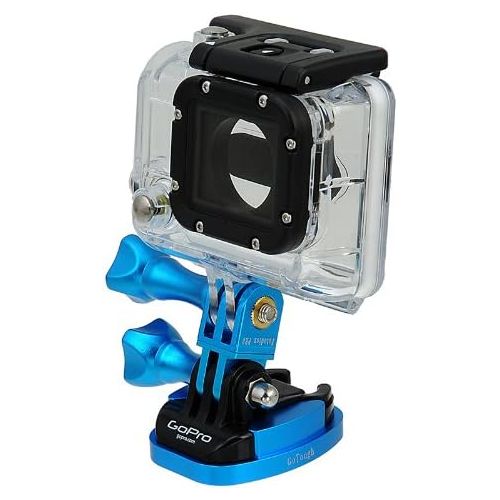  Fotodiox GoTough Blue QR Mount with Pilot Holes ? All Metal, Versatile Quick Release Plate with 1/4”-20 Tripod Screw and Pilot Holders Compatible with GoPro HERO3, HERO3+, HERO4, HERO5, HER