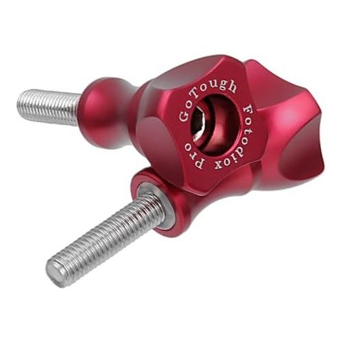  GoTough 25mm Red Metal Thumbscrew Compatible with GoPro HERO3, HERO3+, HERO4, HERO5, HERO6, HERO7 2-Prong Mounting System- by Fotodiox Pro