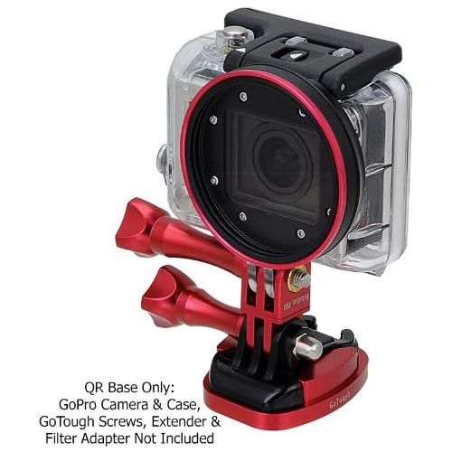  Fotodiox GoTough Red QR Mount with Pilot Holes ? All Metal, Versatile Quick Release Plate with 1/4”-20 Tripod Screw and Pilot Holders Compatible with GoPro HERO3, HERO3+, HERO4, HERO5, HERO