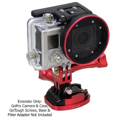  GoTough Red 90 Degree Extender Arm ? Metal Extension Arm with 90 Degree Turn Compatible with GoPro HERO3, HERO3+, HERO4, HERO5, HERO6, HERO7 2-Prong Mounting System - by Fotodiox P