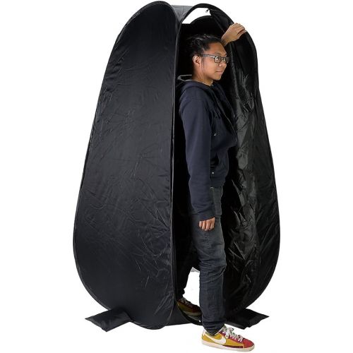  Fotodiox Collapsible Portable Indoor/Outdoor Changing Room - Black, 64 Tall, 36x36 Base, Pop-up Dressing Tent