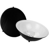 Fotodiox Pro Beauty Dish 28 with Honeycomb Grid and Speedring for Speedotron Brown & Black Line Strobe Light