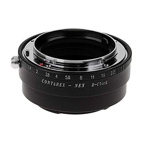  Fotodiox Pro Lens Mount Adapter - Contarex (CRX-Mount) SLR Lens to Sony Alpha E-Mount Mirrorless Camera Body with Selectable Clicked  Declicked Aperture Control