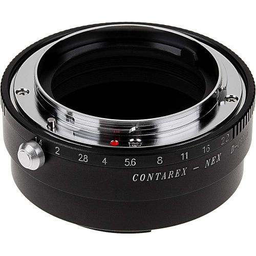  Fotodiox Pro Lens Mount Adapter - Contarex (CRX-Mount) SLR Lens to Sony Alpha E-Mount Mirrorless Camera Body with Selectable Clicked  Declicked Aperture Control