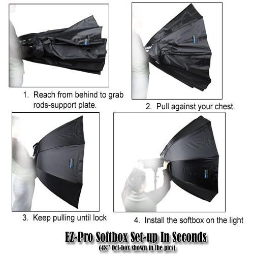  Fotodiox EZ-Pro Octagon Softbox 60 with Speedring for Broncolor (Impact) & Visatec Strobe Light