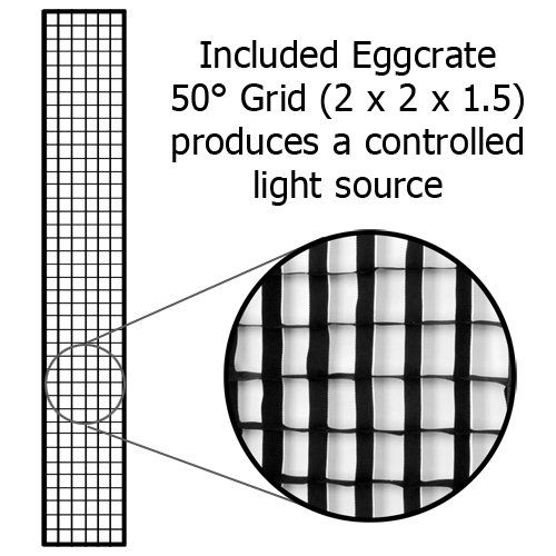  Fotodiox Pro Strip Softbox 12x80 with Eggcrate Grid and Speedring for Speedotron Black Line