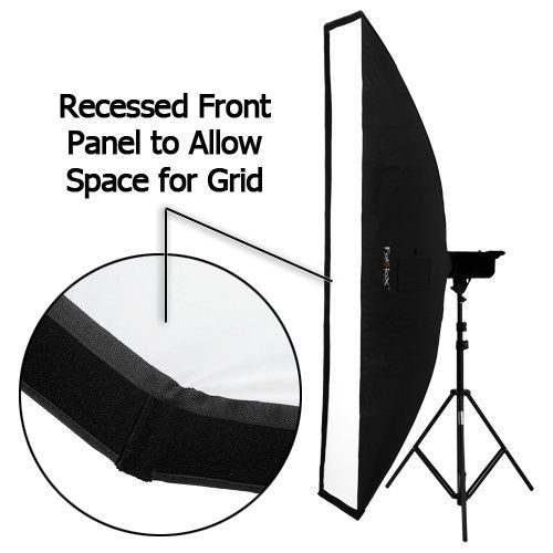  Fotodiox Pro Strip Softbox 12x80 with Eggcrate Grid and Speedring for Speedotron Black Line