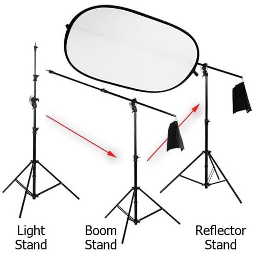  Fotodiox Pro, Heavy Duty, 3-in-1 Boom stand, Light Stand, and Reflector Holder