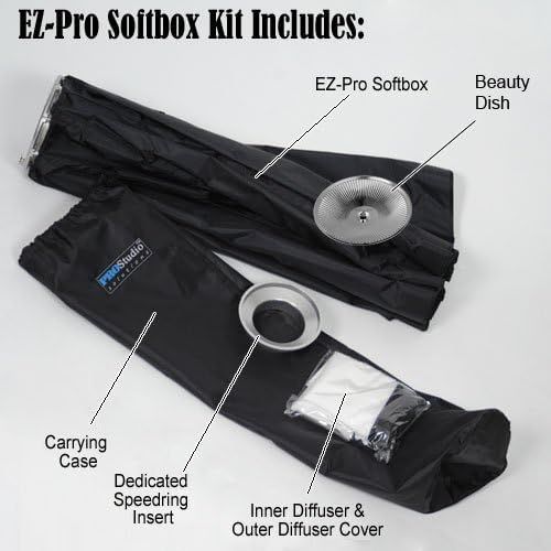  Fotodiox EZ-Pro Strip Softbox 12x56 with Speedring for Photogenic Studio Max III 160, 320, Powerlight PL1250 and more