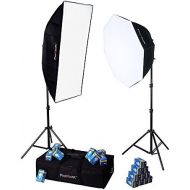 Fotodiox LED-955 Compact Studio Continuous 2-Light LED Softbox Lighting Kit for Film, Video and Photography; Ideal for One to Two Person Portrait, or Small to Medium Tabletop Setup