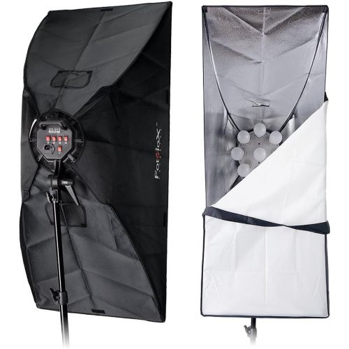  Fotodiox LED-955 Compact Studio Continuous 2-Light LED Softbox Lighting Kit for Film, Video and Photography; Ideal for One to Two Person Portrait, or Small to Medium Tabletop Setup