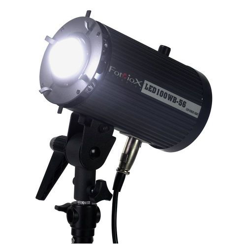  Fotodiox Pro LED100WB-56 Studio LED, High-Intensity Daylight LED 5600k Studio Light for Still and Video - with Dimmable Control, 12V AC Power Adapter, Light Stand bracket, CRI >