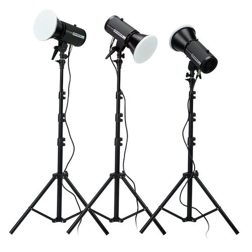  Fotodiox Pro LED-100WB-56 Studio LED Kit with 20x20 Softboxes - Set of 3x High-Intensity Daylight LED 5600k Studio Lights for Still and Video with Lightstands and Rolling Case - CR